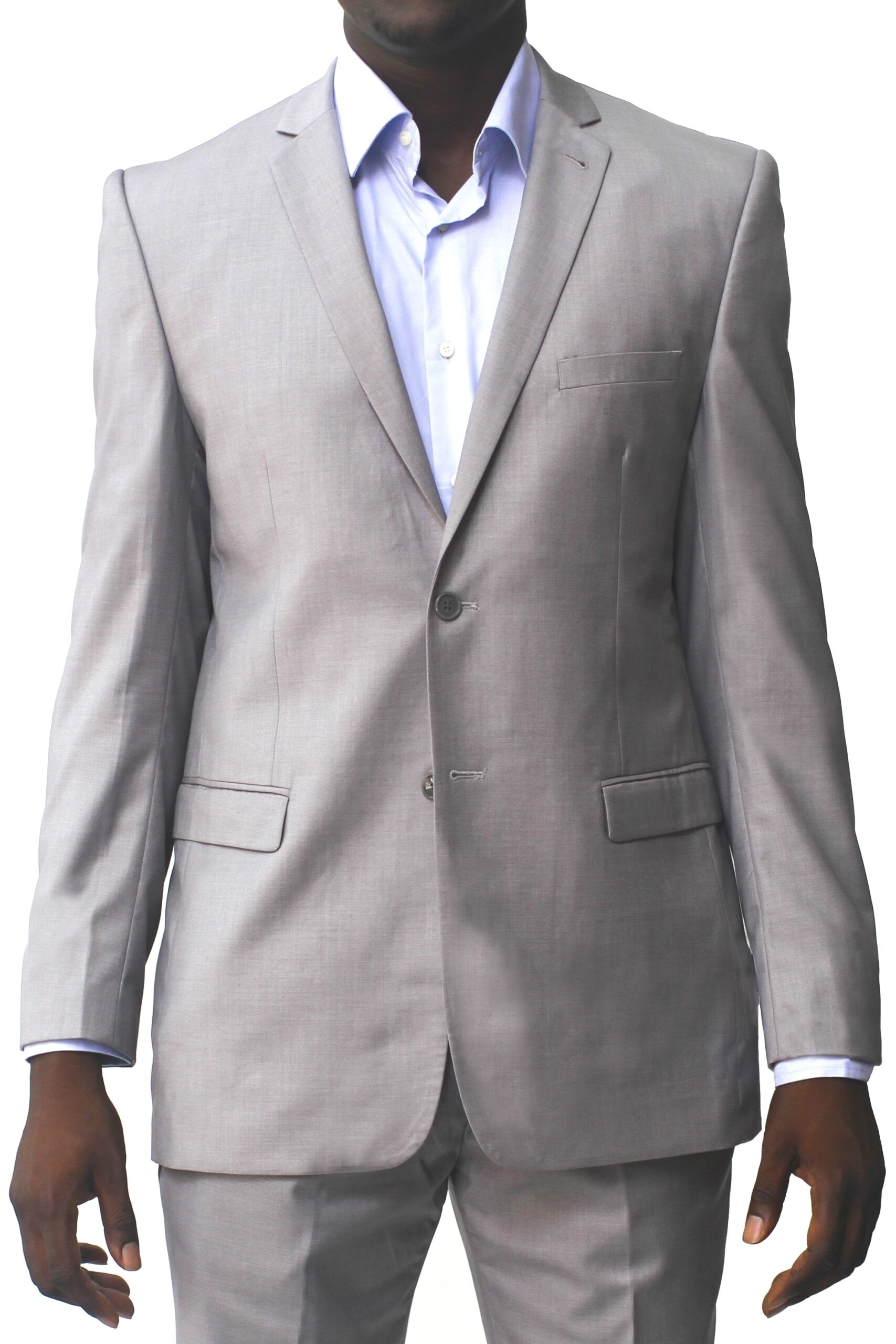 Light Gray Ultra Slim Fit Two Button Suit - Two Button
