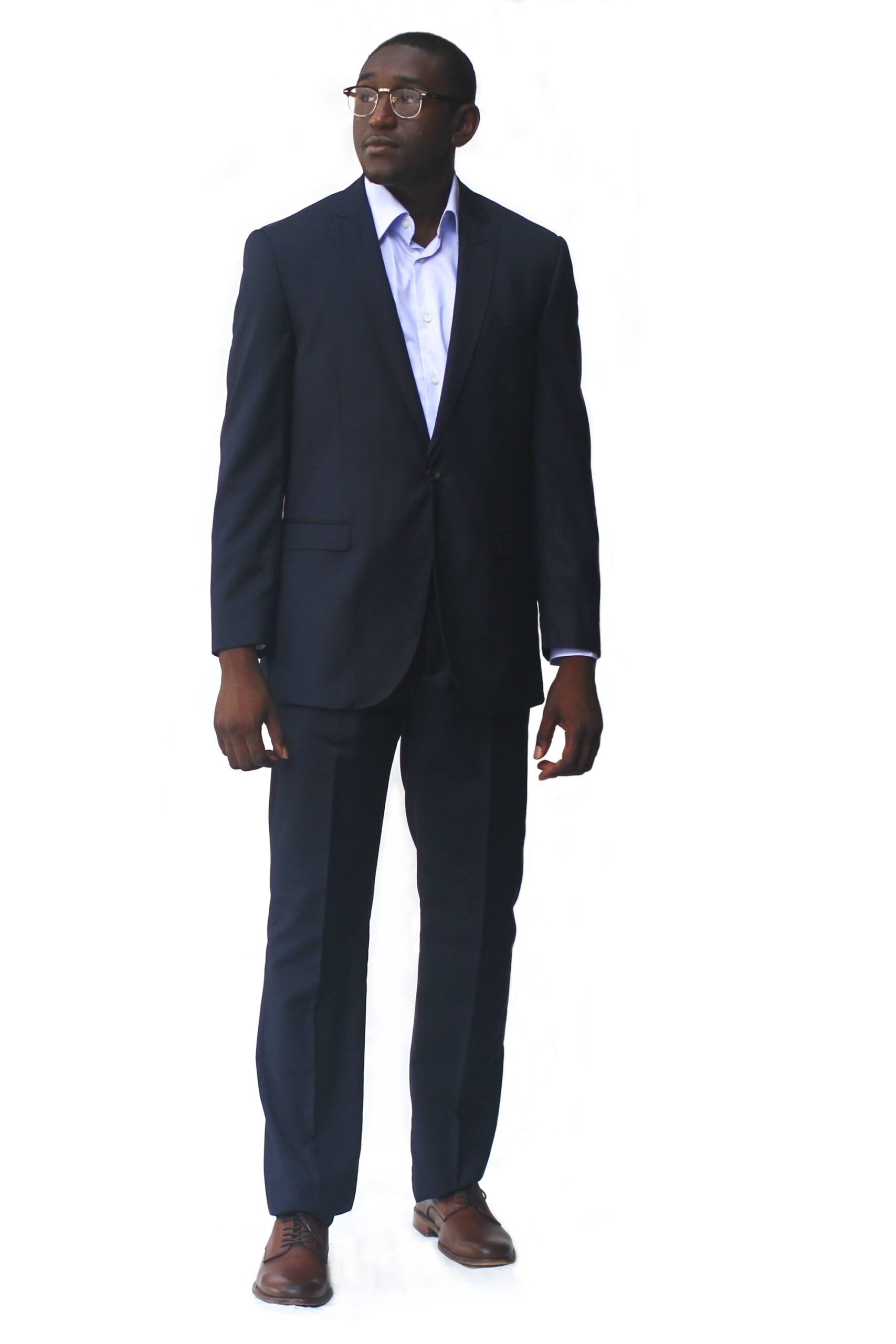 Navy Ultra Slim Fit One Button Suit - Front View