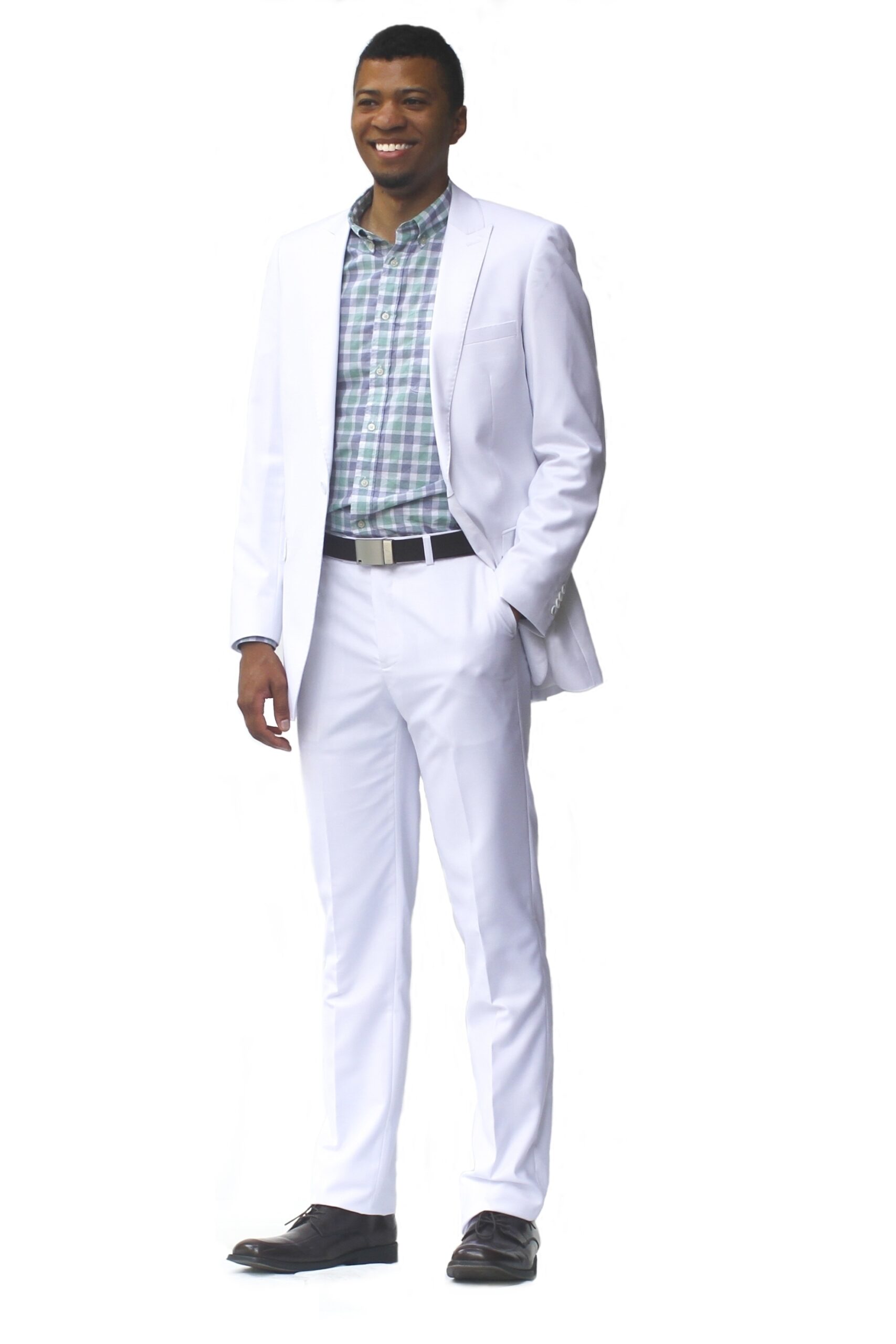 White Ultra Slim Fit One Button Suit - Front View White Ultra Slim Fit One Button Suit - Front View