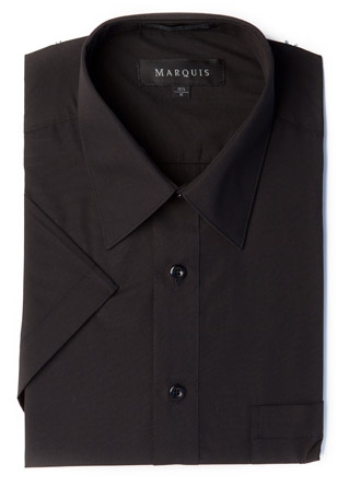 Short Sleeve Black Dress Shirt-0 Short Sleeve Black Dress Shirt-0