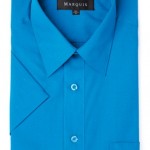 Short Sleeve Carribean Blue Dress Shirt-0