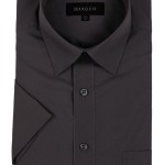 Short Sleeve Charcoal Dress Shirt-0