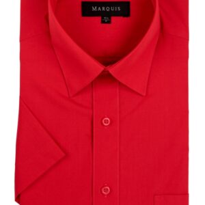 Short Sleeve Red Dress Shirt-0