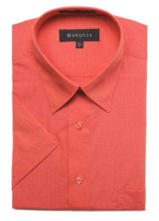 Short Sleeve Smoked Salmon Dress Shirt-0 Short Sleeve Smoked Salmon Dress Shirt-0