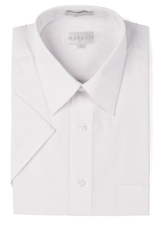 Short Sleeve White Dress Shirt-0 Short Sleeve White Dress Shirt-0