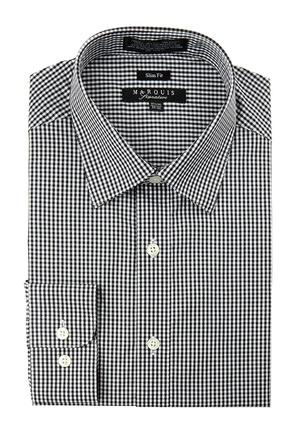 Marquis Signature Collection Black Dress Shirt-0 Marquis Signature Collection Black Dress Shirt-0