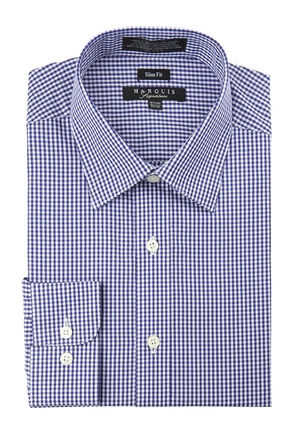 Marquis Signature Collection Blue Dress Shirt-0 Marquis Signature Collection Blue Dress Shirt-0