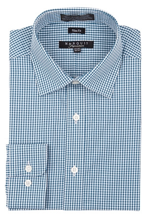 Marquis Signature Collection Teal Dress Shirt-0 Marquis Signature Collection Teal Dress Shirt-0