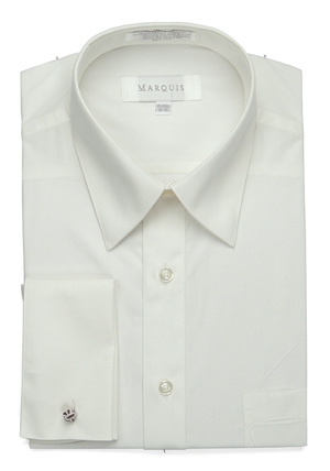 Marquis Ecru Dress Shirt with French Cuff & Links-0 Marquis Ecru Dress Shirt with French Cuff & Links-0