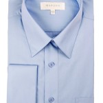 Marquis Slim Fit Light Blue Dress Shirt with French Cuff & Links-0