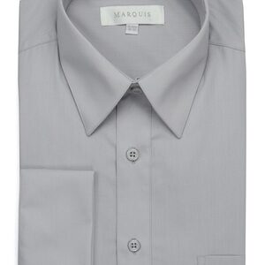 Marquis Silver Dress Shirt with French Cuff & Links-0