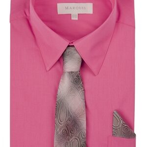 Marquis Fuschia Dress Shirt with Ties & Handkerchief-0