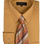 Marquis Gold Dress Shirt with Ties & Handkerchief-0