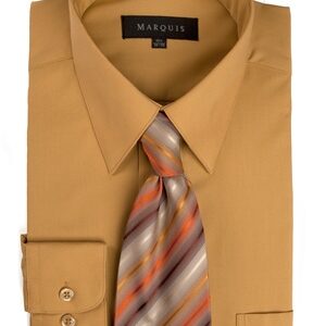 Marquis Gold Dress Shirt with Ties & Handkerchief-0