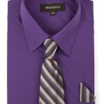 Marquis Purple Dress Shirt with Ties & Handkerchief-0