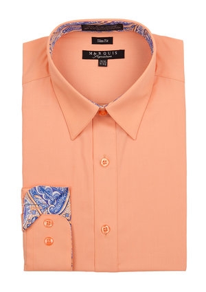 Apricot Trimmed Dress Shirt-0 Apricot Trimmed Dress Shirt-0