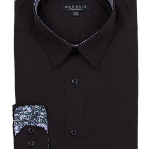 Black Trimmed Dress Shirt-0