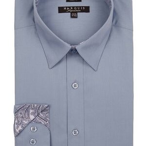 Blue Steel Trimmed Dress Shirt-0