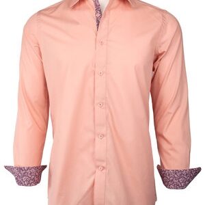 Dusty Rose Trimmed Dress Shirt-0