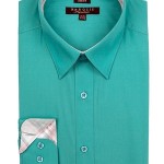 Emerald Trimmed Dress Shirt-0
