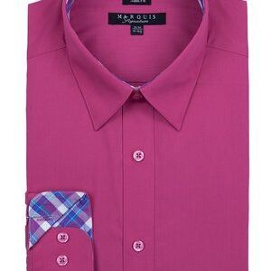Magenta Trimmed Dress Shirt-0