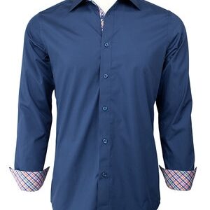 Midnight Blue Trimmed Dress Shirt-0