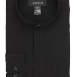 Black Banded Collar Shirt-0