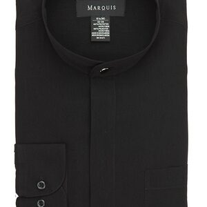 Black Banded Collar Shirt-0