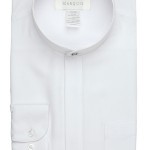 White Banded Collar Shirt-0