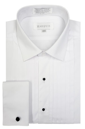 Marquis Regular Fit White Tuxedo Shirt-0 Marquis Regular Fit White Tuxedo Shirt-0