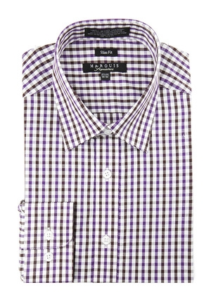 Marquis Signature Collection Purple Dress Shirt-0 Marquis Signature Collection Purple Dress Shirt-0
