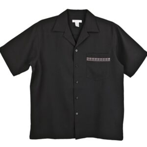 Marquis Black Regular Collar Short Sleeve Shirt-0