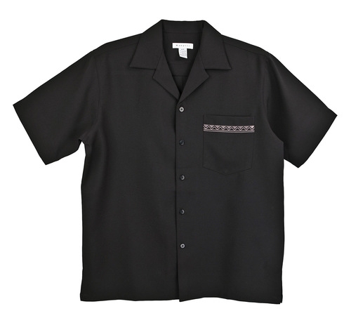 Marquis Black Regular Collar Short Sleeve Shirt-0 Marquis Black Regular Collar Short Sleeve Shirt-0