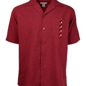 Marquis Dark Burgundy Regular Collar Short Sleeve Shirt-0