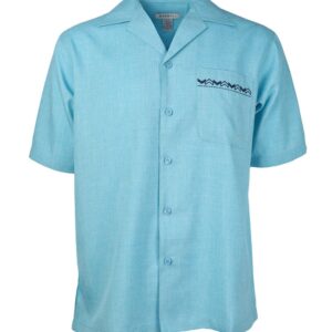 Marquis Blue Regular Collar Short Sleeve Shirt-0
