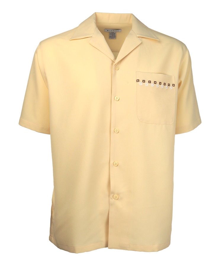 Marquis Cornsilk Regular Collar Short Sleeve Shirt-0 Marquis Cornsilk Regular Collar Short Sleeve Shirt-0