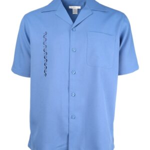 Marquis Blue Regular Collar Short Sleeve Shirt-0