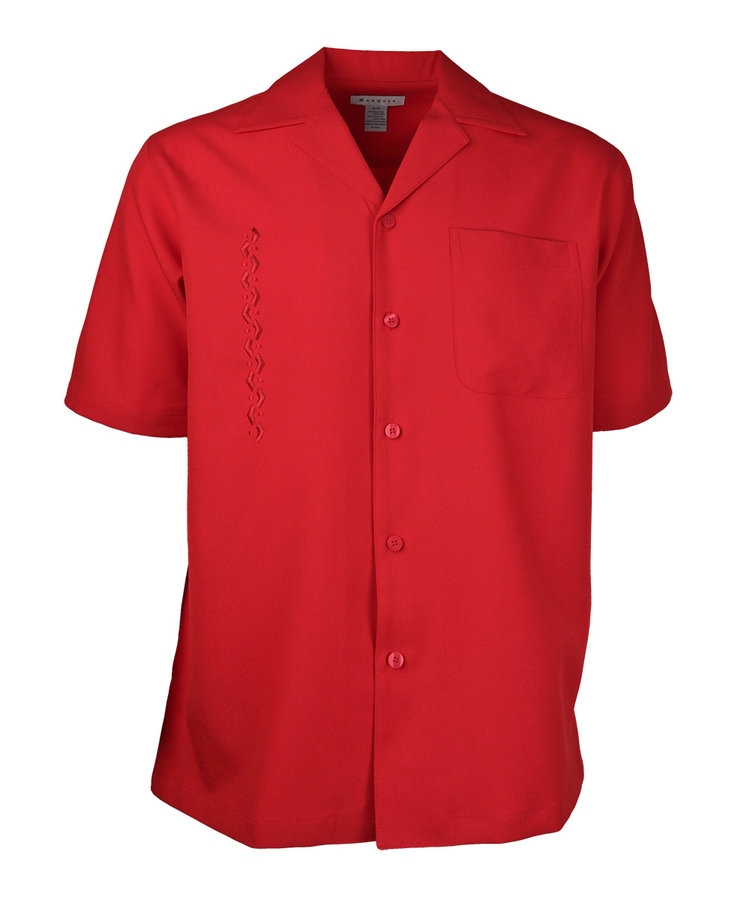 Marquis Red Regular Collar Short Sleeve Shirt-0 Marquis Red Regular Collar Short Sleeve Shirt-0