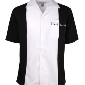 Marquis Black Regular Collar Short Sleeve Shirt-0