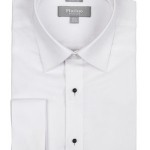 Platino White Slim Fit Tuxedo Shirt
