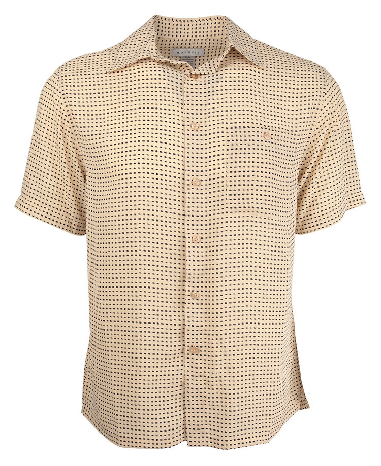 Marquis Sand Regular Collar Short Sleeve Shirt-0 Marquis Sand Regular Collar Short Sleeve Shirt-0