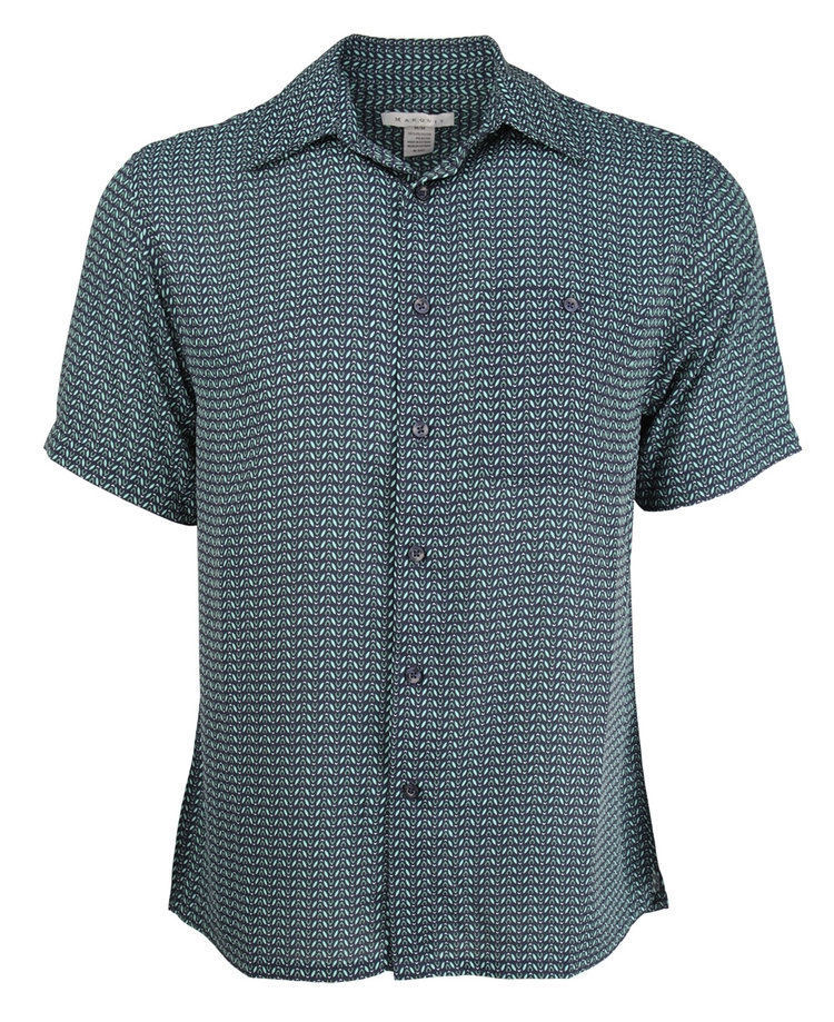 Marquis Winter Green Regular Collar Short Sleeve Shirt-0 Marquis Winter Green Regular Collar Short Sleeve Shirt-0