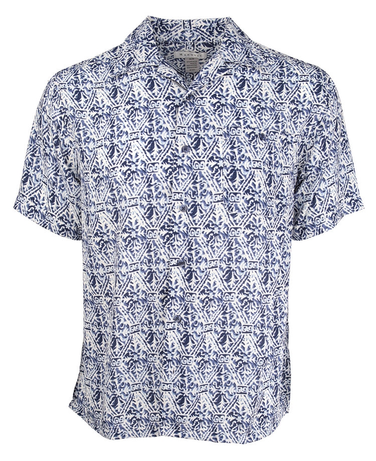 Marquis Navy Regular Collar Short Sleeve Shirt-0 Marquis Navy Regular Collar Short Sleeve Shirt-0