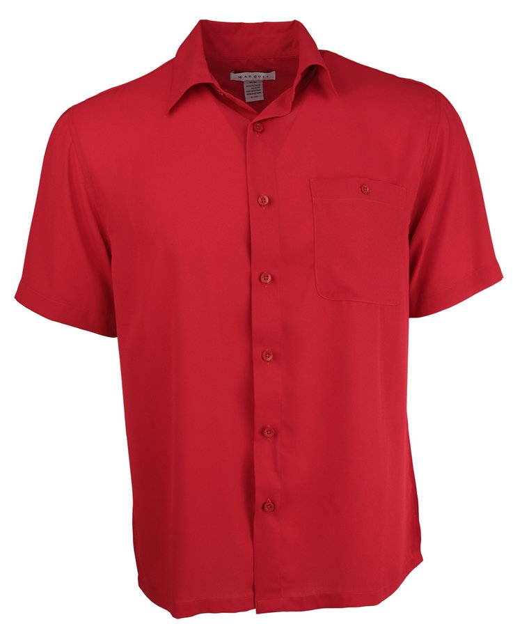 Marquis Red Regular Collar Short Sleeve Shirt-0 Marquis Red Regular Collar Short Sleeve Shirt-0