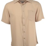 Marquis Taupe Regular Collar Short Sleeve Shirt-0