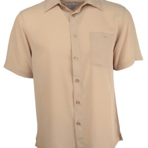 Marquis Taupe Regular Collar Short Sleeve Shirt-0