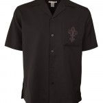 Marquis Black Pajama Collar Short Sleeve Shirt-0