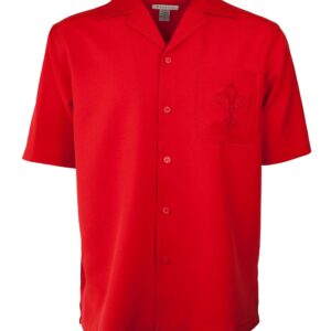 Marquis Red Pajama Collar Short Sleeve Shirt-0