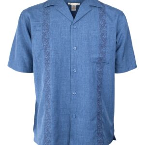 Marquis Midnight Blue Pajama Collar Short Sleeve Shirt-0