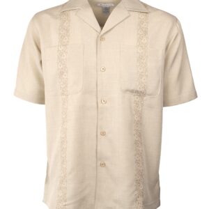 Marquis Sand Pajama Collar Short Sleeve Shirt-0